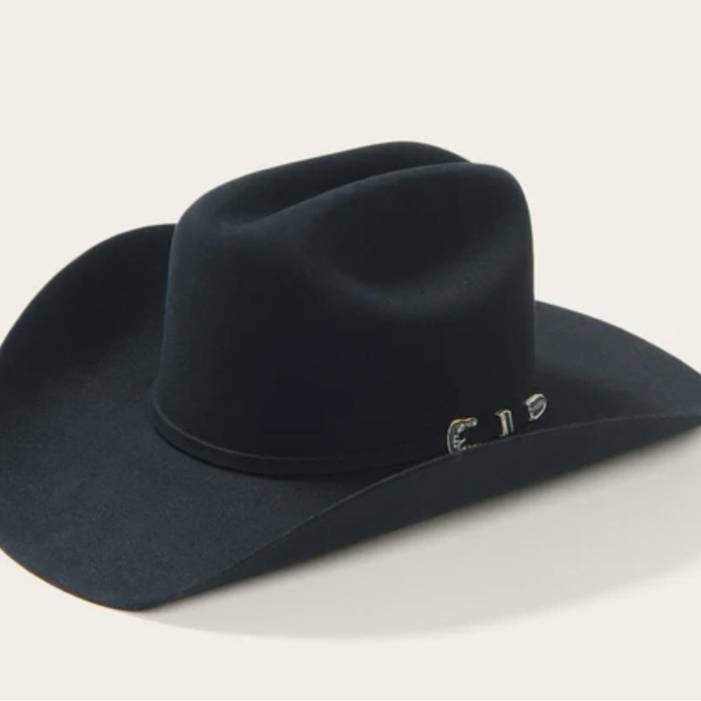 Stetson Black Cowboy Hat with Silver Buckle